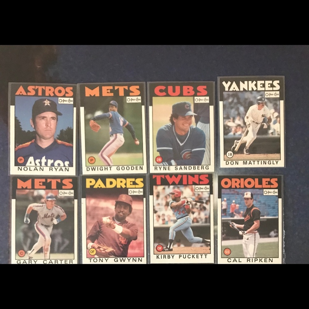 1986 O-PEE-CHEE BASEBALL CARDS